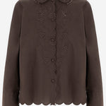 CAMICIA IN COTONE CON RICAMI FLOREALI 22237 512 THE.GARMENT 