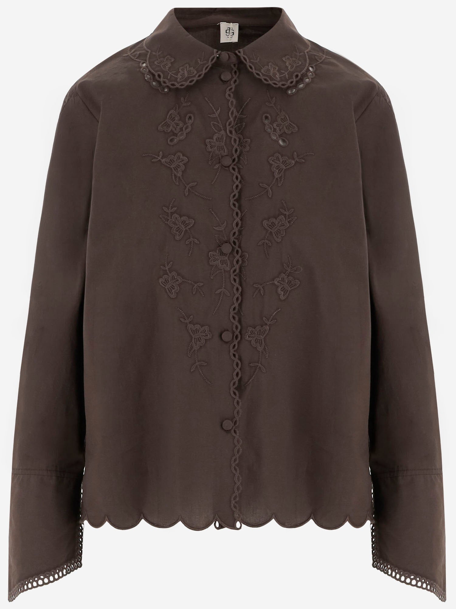 CAMICIA IN COTONE CON RICAMI FLOREALI 22237 512 THE.GARMENT 