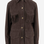 Giacca con frange in pelle scamosciata UN05 RSC309 UNCOMMON 