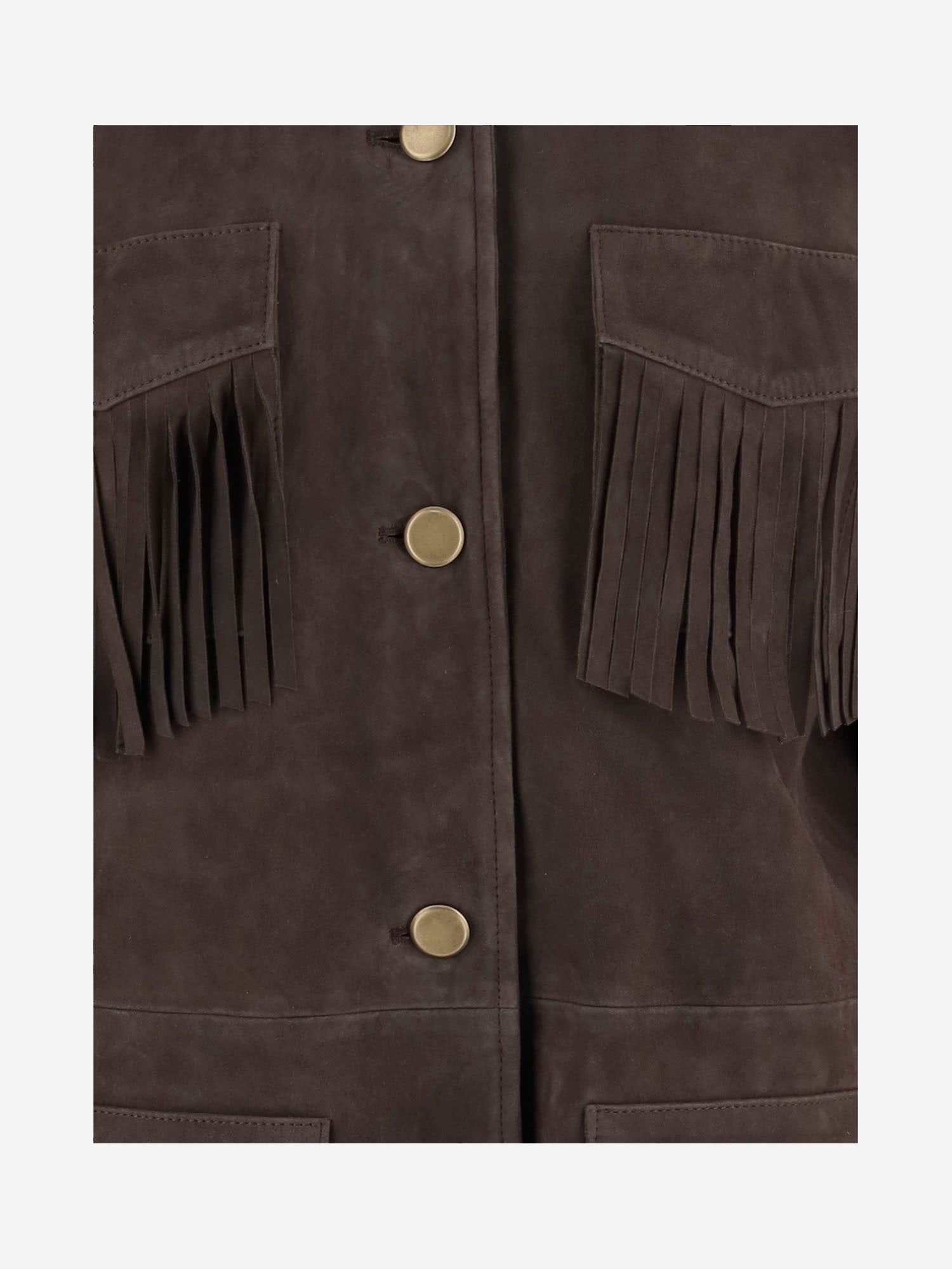 Giacca con frange in pelle scamosciata UN05 RSC309 UNCOMMON 