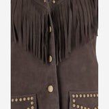 Giacca con frange in pelle scamosciata UN20 RSC309 UNCOMMON 