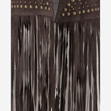 GILET IN PELLE SCAMOSCIATA CON FRANGE UN33 RSC309 UNCOMMON 