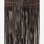 GILET IN PELLE SCAMOSCIATA CON FRANGE UN33 RSC309 UNCOMMON 