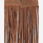GILET IN PELLE SCAMOSCIATA CON FRANGE UN33 RSC375 UNCOMMON 