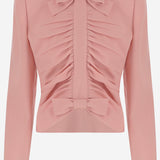 Giacca lana vergine con ruches 8B0CE5R7 A6FF8U VALENTINO 