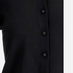 CARDIGAN IN LANA CON POLSINI PLISSÉ 8B0KA15J A8Q0NO VALENTINO 
