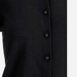 CARDIGAN IN LANA CON POLSINI PLISSÉ 8B0KA15J A8Q0NO VALENTINO 
