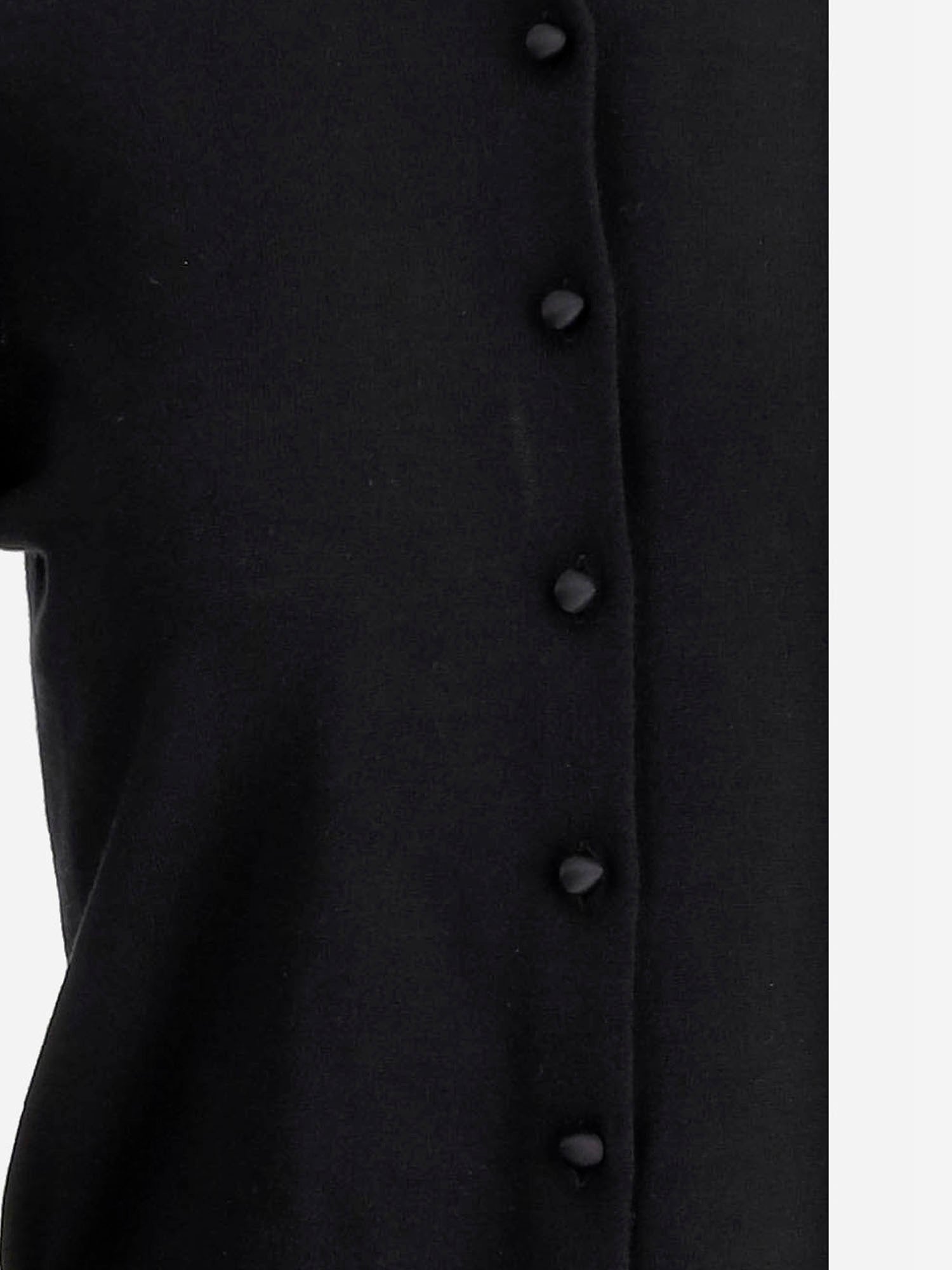 CARDIGAN IN LANA CON POLSINI PLISSÉ 8B0KA15J A8Q0NO VALENTINO 