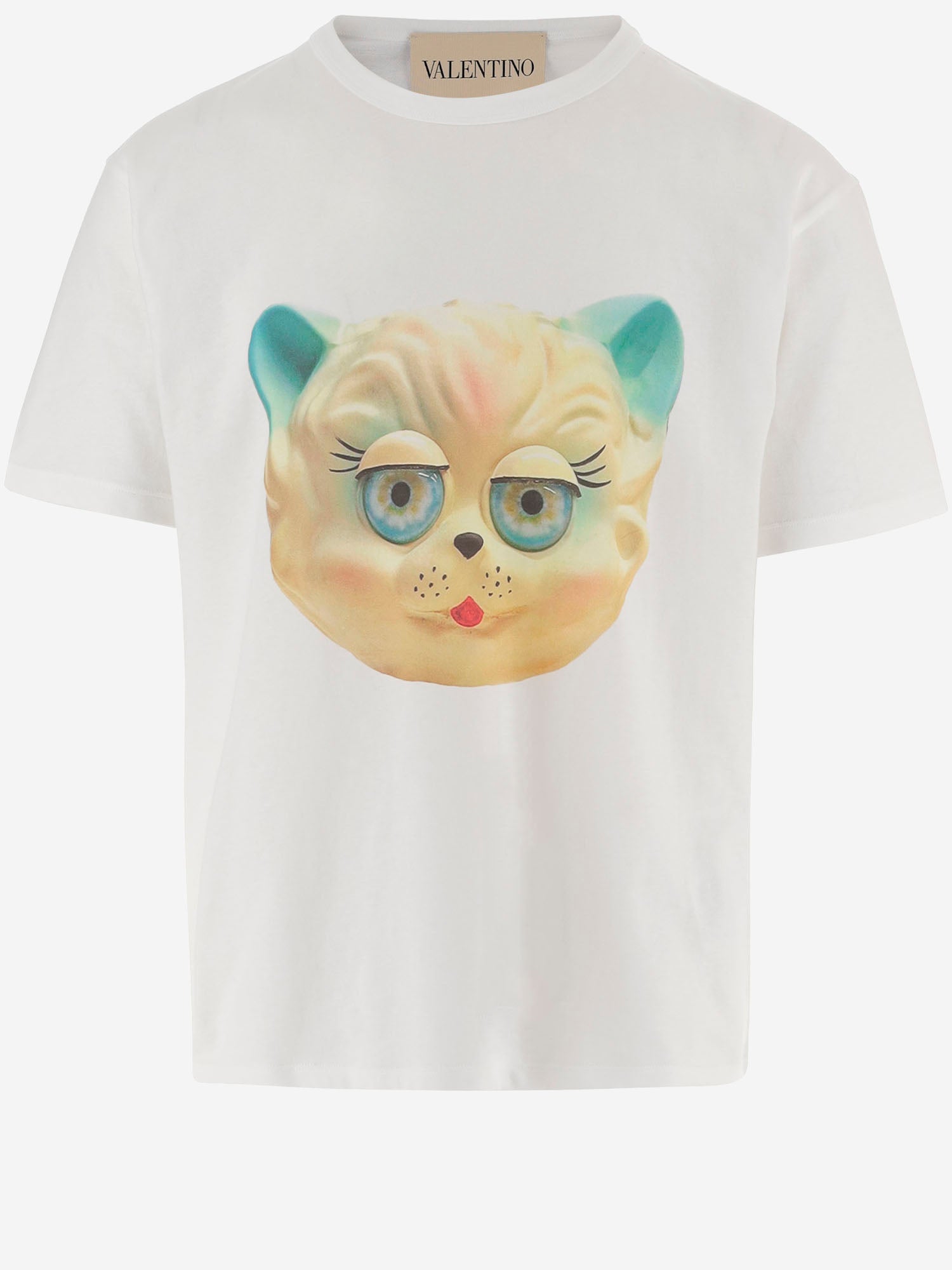 T-shirt in cotone con Stampa Le Chat De La Maison 8V3MG16P BD0A03 VALENTINO 