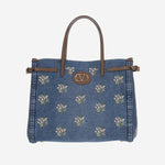 BORSA SHOPPHIG ANTIBES IN DENIM CON RICAMI 8W0B0R19 AXEAXM VALENTINO GARAVANI 