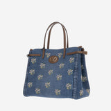 BORSA SHOPPHIG ANTIBES IN DENIM CON RICAMI 8W0B0R19 AXEAXM VALENTINO GARAVANI 
