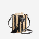 BORSA PICCOLA A SECCHIELLO IN RAFIA A RIGHE 8W2B0T03 IXUC8K VALENTINO GARAVANI 