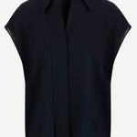 BLUSA IN SETA STRETCH V181613232 403CBL VINCE 