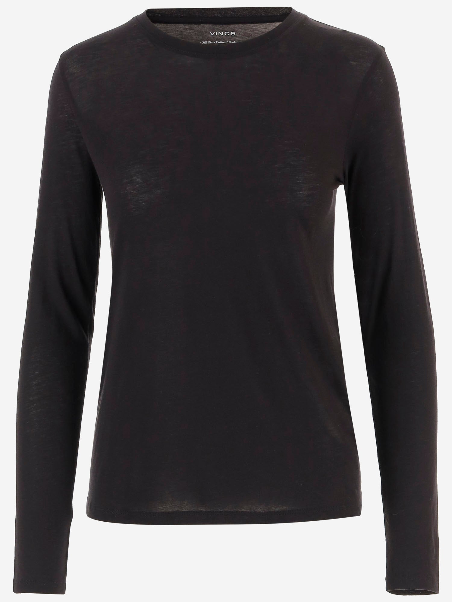 Maglia in cotone semi trasparente VR60783189 001BLK VINCE 