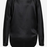 CAMICIA IN SETA CON SCOLLO A V VR84511926 001BLK VINCE 