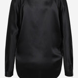 CAMICIA IN SETA CON SCOLLO A V VR84511926 001BLK VINCE 