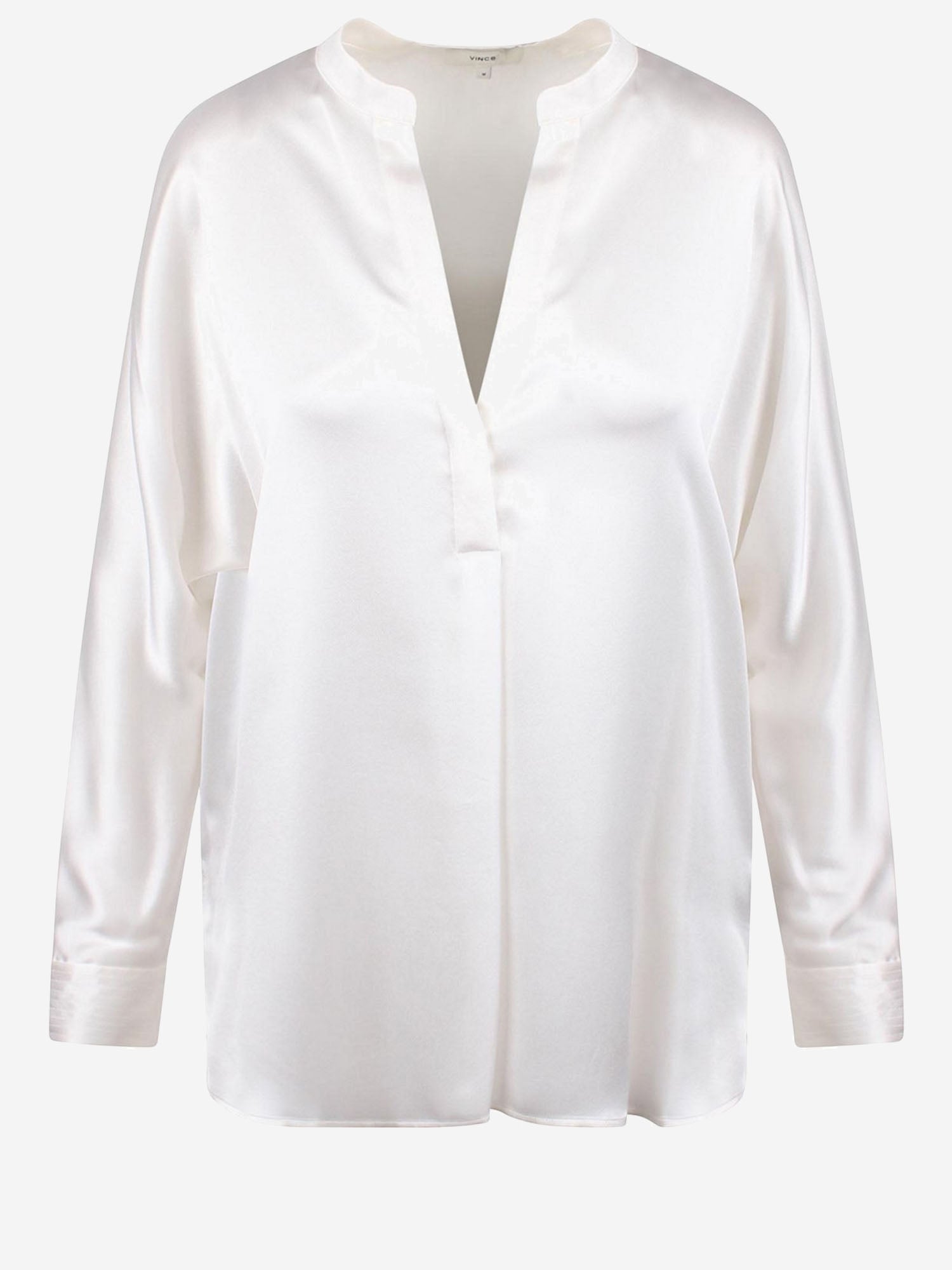 CAMICIA IN SETA CON SCOLLO A V VR84511926 137OWT VINCE 