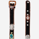 CINTURA IN PELLE E TESSUTO AMAZONIA BLACK WAITZ 