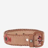 CINTURA IN PELLE E TESSUTO AMAZONIA CAMEL WAITZ 