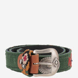 CINTURA IN PELLE E TESSUTO AZTECA ARMYGREEN WAITZ 