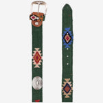 CINTURA IN PELLE E TESSUTO AZTECA ARMYGREEN WAITZ 