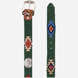 CINTURA IN PELLE E TESSUTO AZTECA ARMYGREEN WAITZ 
