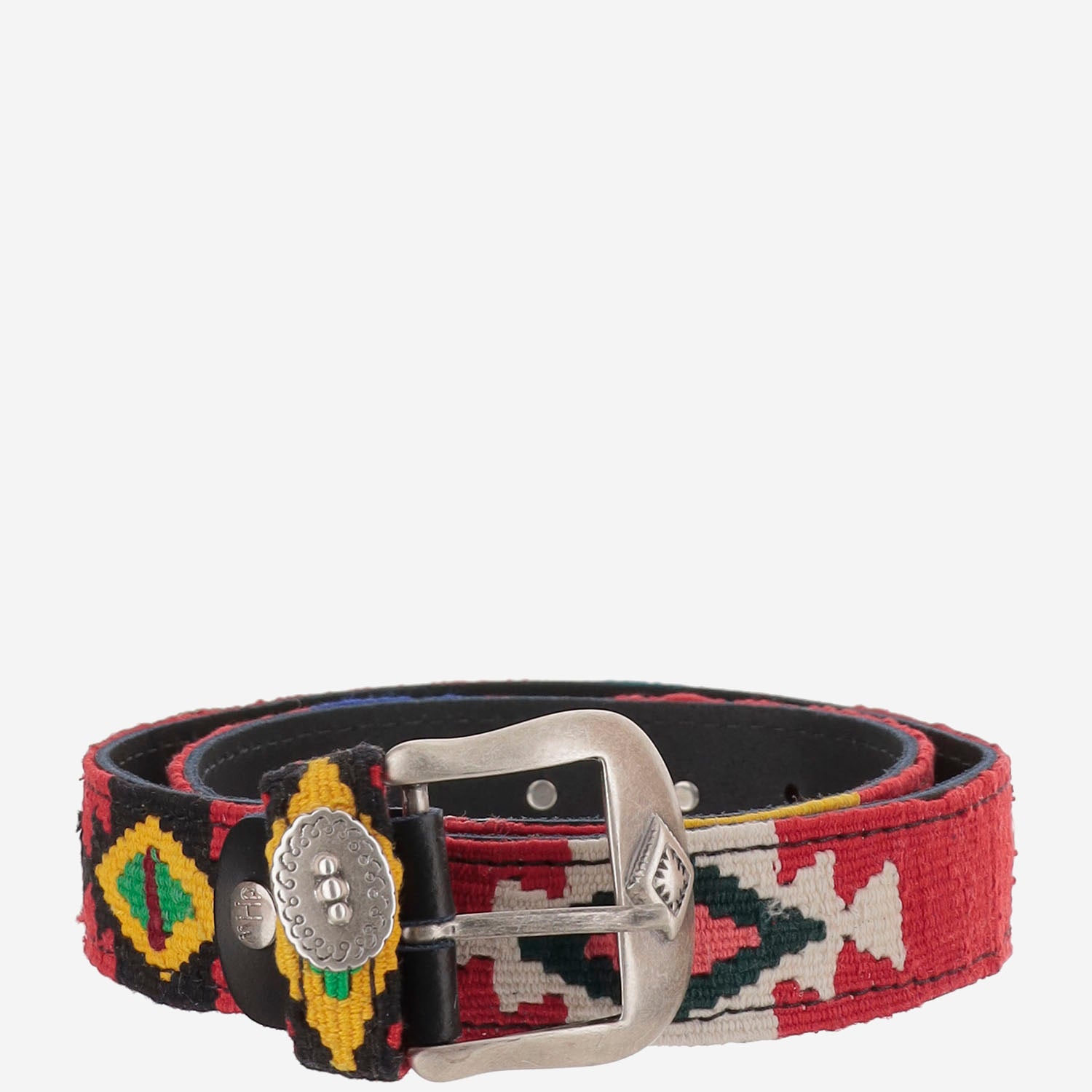 CINTURA IN PELLE E TESSUTO AZTECA RED WAITZ 