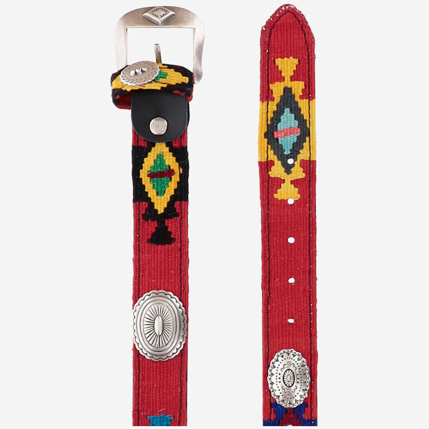 CINTURA IN PELLE E TESSUTO AZTECA RED WAITZ 