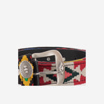 CINTURA IN PELLE E TESSUTO AZTECA RED WAITZ 
