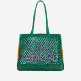 BORSA SHOPPING ULYSS IN RAFIA ULYSS VERT WILD 