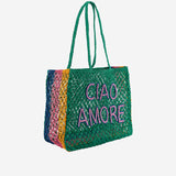 BORSA SHOPPING ULYSS IN RAFIA ULYSS VERT WILD 
