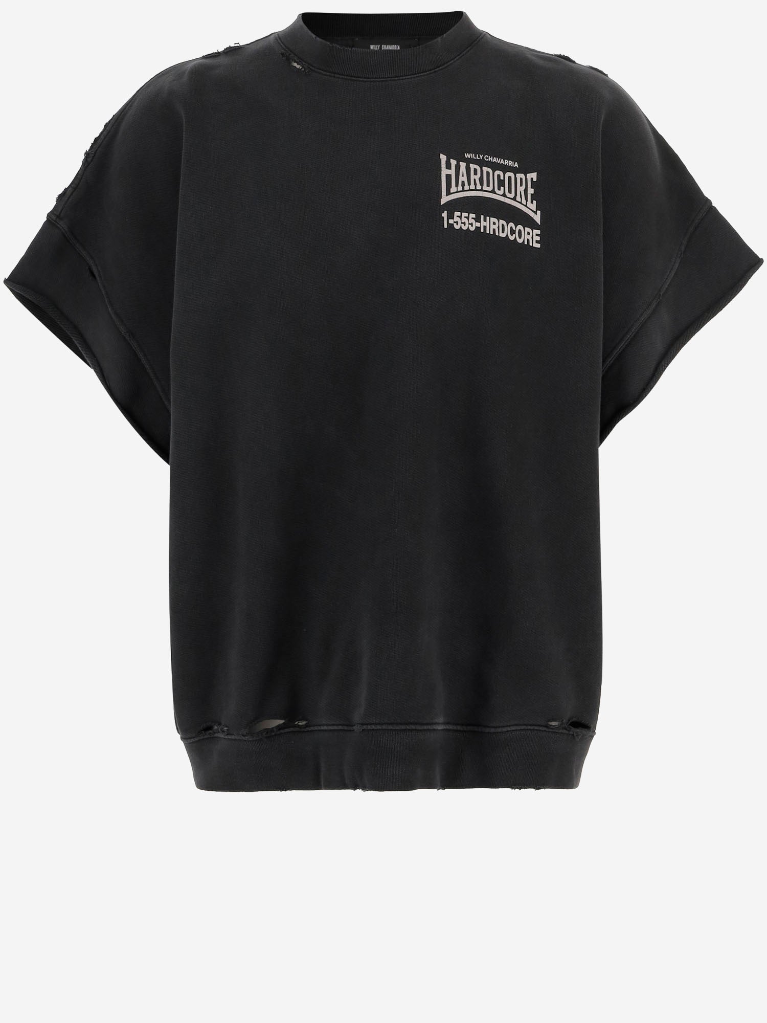 T-SHIRT IN COTONE CON EFFETTO DISTRESSED WCJSY0187 001 WILLY CHAVARRIA 