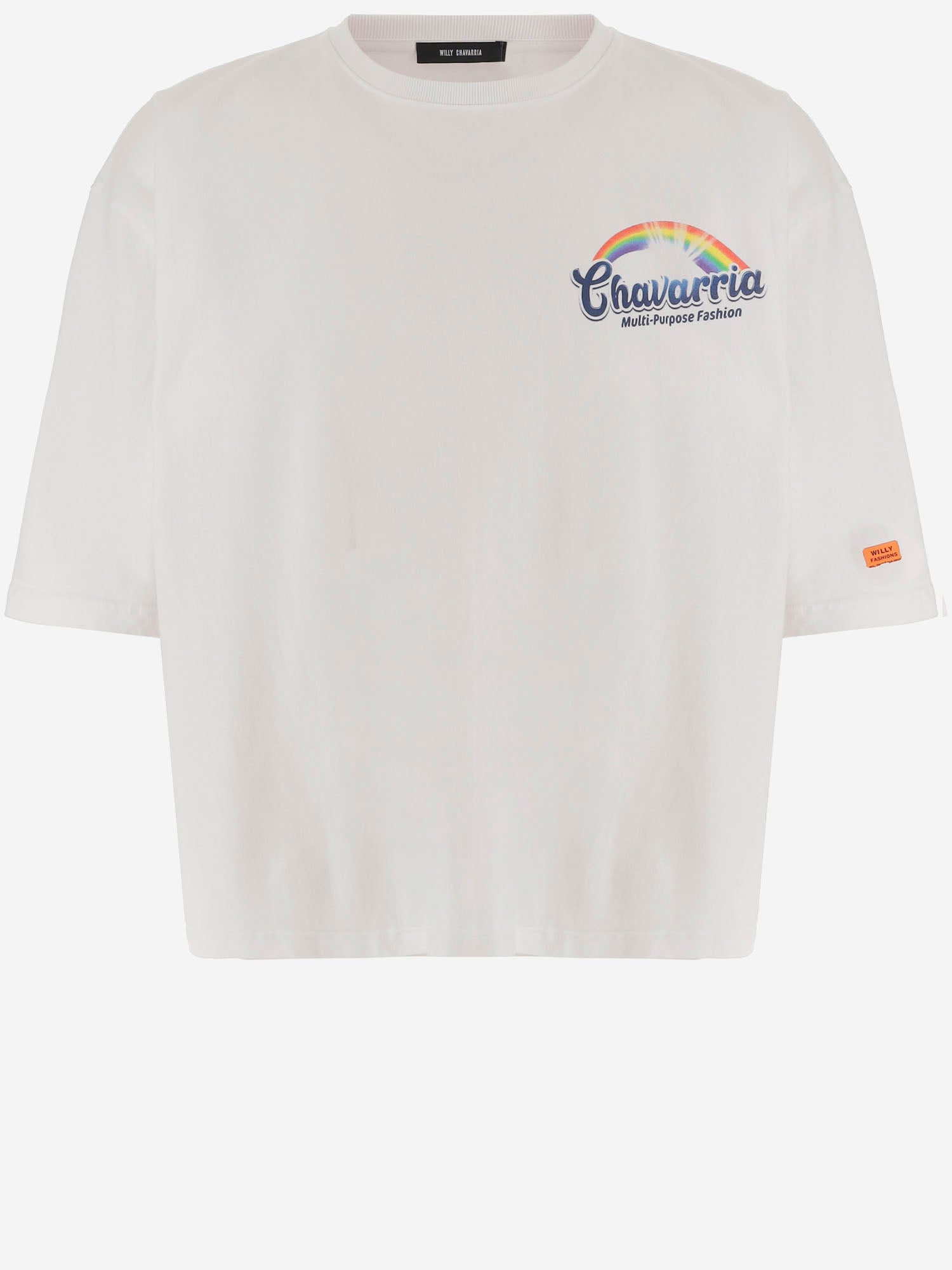 T-SHIRT IN COTONE CON STAMPA ARCOBALENO WCJSY0207 000 WILLY CHAVARRIA 