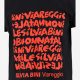 T-SHIRT STAMPA NATALE TSHIRTNATALE BLACK BINI SILVIA 