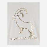 T-SHIRT FOLLOWING YONDER STAR <BR/>IN COTONE STRETCH BIANCO GOLD BINI SILVIA 