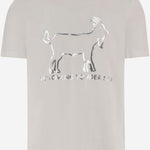 T-SHIRT FOLLOWING YONDER STAR<BR/>IN COTONE STRETCH BIANCO SILVER BINI SILVIA 