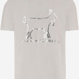 T-SHIRT FOLLOWING YONDER STAR<BR/>IN COTONE STRETCH BIANCO SILVER BINI SILVIA 