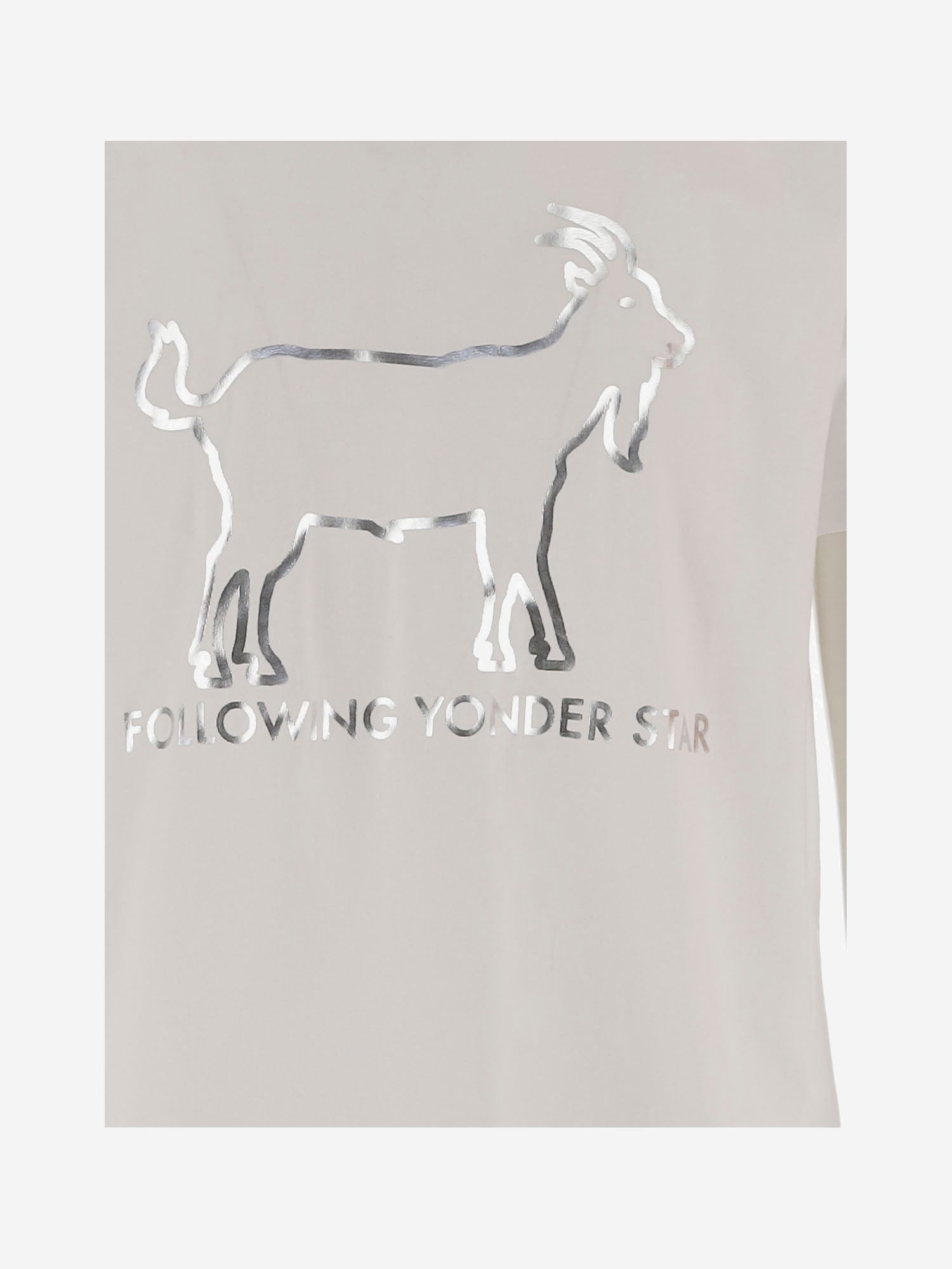 T-SHIRT FOLLOWING YONDER STAR<BR/>IN COTONE STRETCH BIANCO SILVER BINI SILVIA 