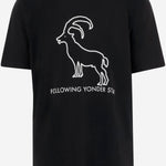 T-SHIRT FOLLOWING YONDER STAR <BR/>IN COTONE STRETCH NERO WHITE BINI SILVIA 