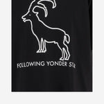T-SHIRT FOLLOWING YONDER STAR <BR/>IN COTONE STRETCH NERO WHITE BINI SILVIA 