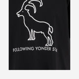 T-SHIRT FOLLOWING YONDER STAR <BR/>IN COTONE STRETCH NERO WHITE BINI SILVIA 