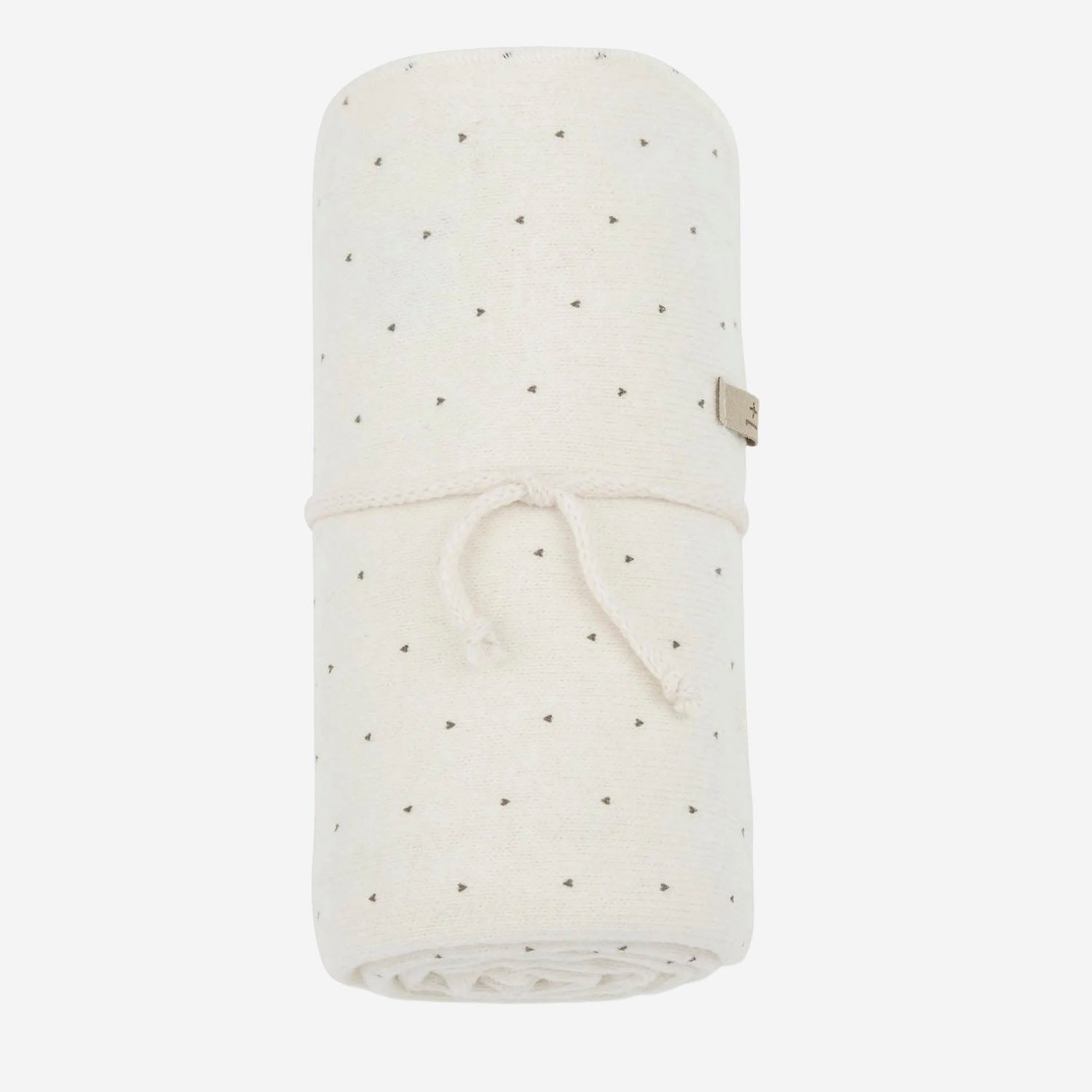 COPERTA BIKA CON MOTIVO A CUORI 25W053 ECRU 1+ IN THE FAMILY KIDS 