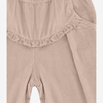PANTALONI IN COTONE CON VOLANT DECORATIVO 25W150 TORTORA 1+ IN THE FAMILY KIDS 