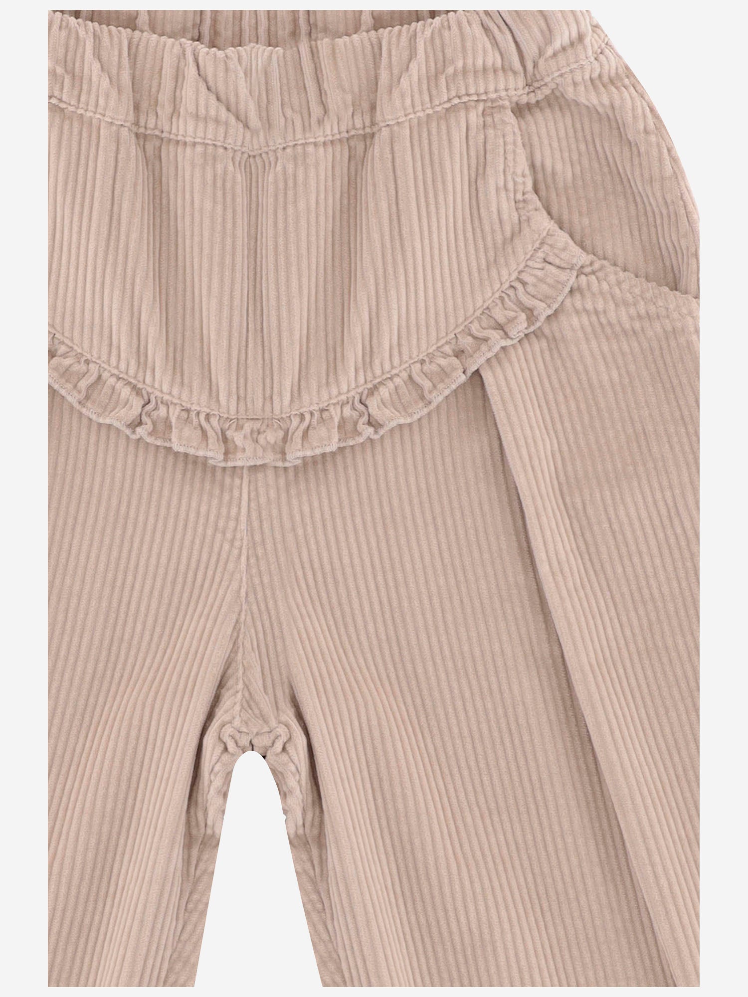 PANTALONI IN COTONE CON VOLANT DECORATIVO 25W150 TORTORA 1+ IN THE FAMILY KIDS 