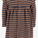 ABITO IN MISTO COTONE STRETCH A RIGHE CON FIOCCO 25W166 CASTAGNA 1+ IN THE FAMILY KIDS 