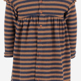 ABITO IN MISTO COTONE STRETCH A RIGHE CON FIOCCO 25W166 CASTAGNA 1+ IN THE FAMILY KIDS 