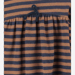 ABITO IN MISTO COTONE STRETCH A RIGHE CON FIOCCO 25W166 CASTAGNA 1+ IN THE FAMILY KIDS 