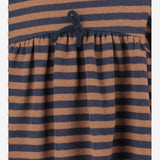 ABITO IN MISTO COTONE STRETCH A RIGHE CON FIOCCO 25W166 CASTAGNA 1+ IN THE FAMILY KIDS 