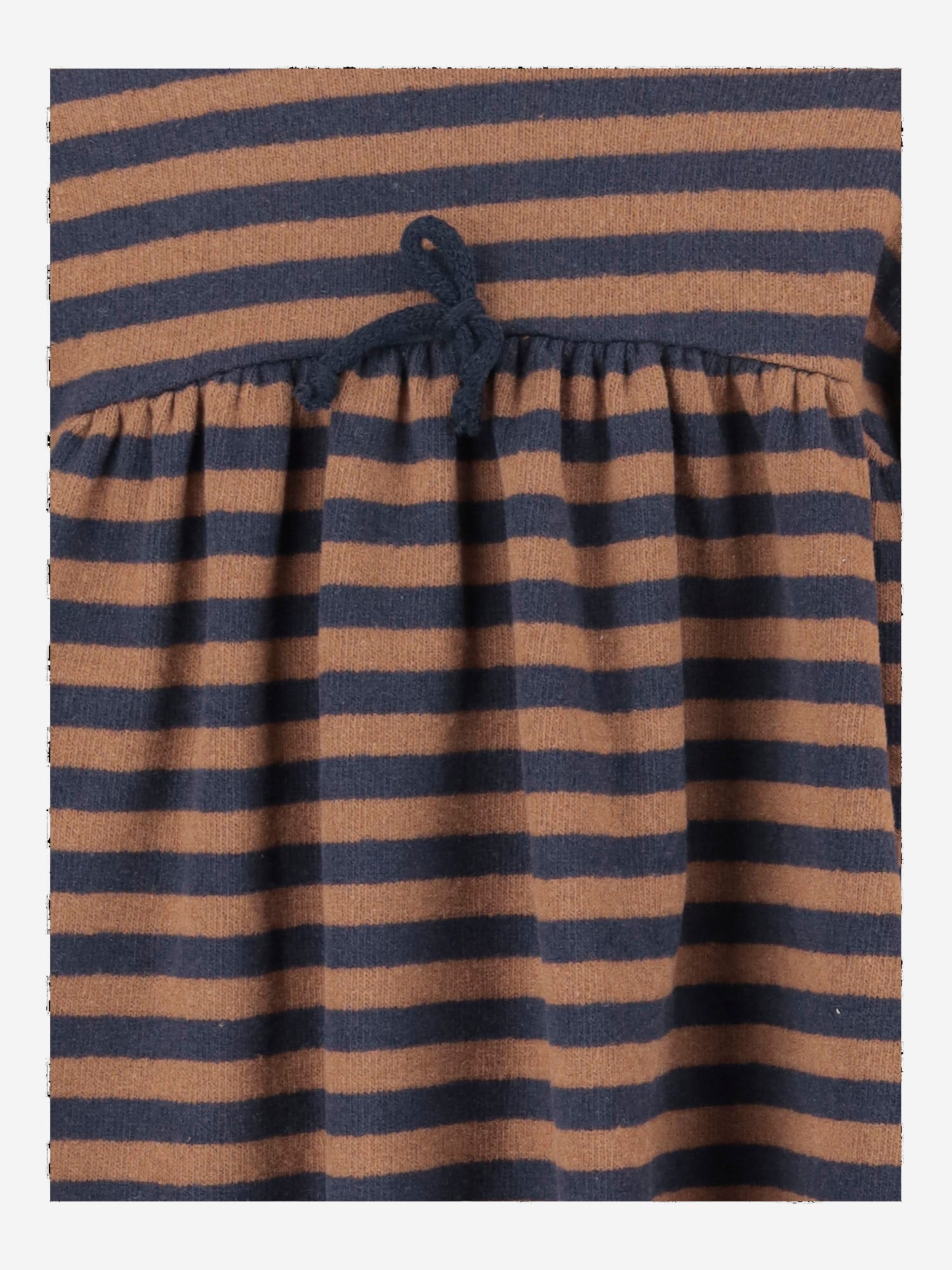 ABITO IN MISTO COTONE STRETCH A RIGHE CON FIOCCO 25W166 CASTAGNA 1+ IN THE FAMILY KIDS 