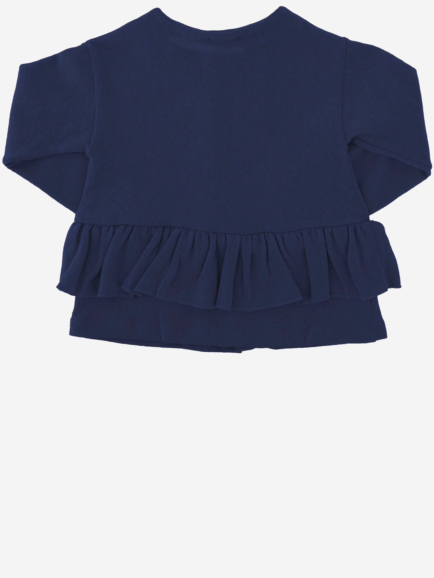 CARDIGAN IN MISTO COTONE STRETCH CON ORLO ARRICCIATO 25W178 DARKBLUE 1+ IN THE FAMILY KIDS 